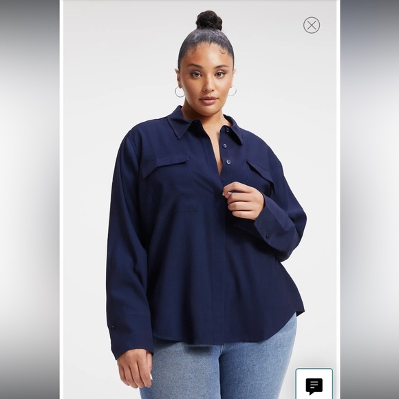 The good American oversized size 3 navy shacklett - Picture 8 of 15